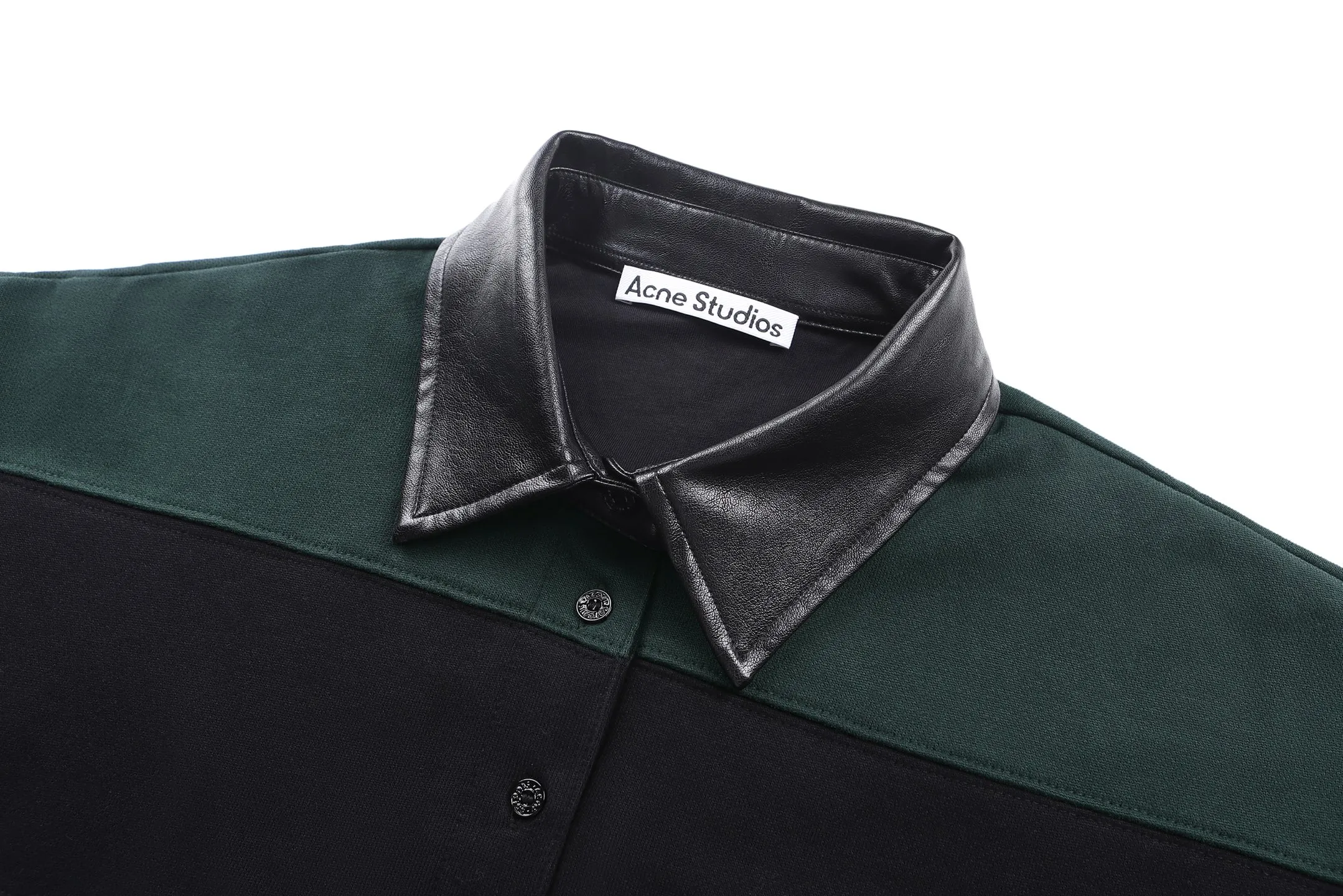 AP Acne Studios 26SSRetro leather lapel contrast striped sweatshirt ●Authentic 5469 purchased and developed ●Custom dyed double-ply terry sweatshirt material ●Exquisite technical leather ●Template embroidery ●Fabric fermentation wash ●Customized 1:1 leather tag ●Customized 1:1 buttons ●Customized 1:1 trademark ●Loose fit ●Size: S M L XL ●Style number: 26231/4B#30